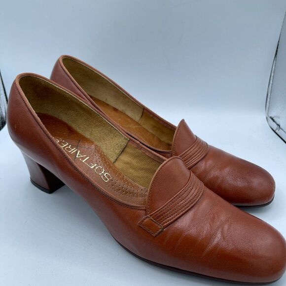 Vintage Softaires 70's Brown Round Toe Pumps 9 - Picture 1 of 13
